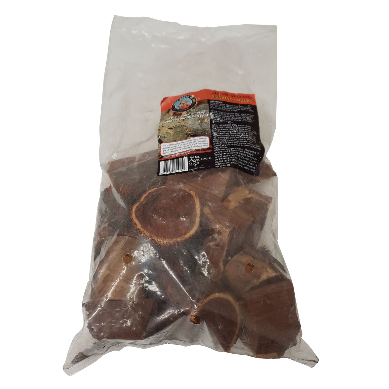 Outdoor Magic - Smoking Jam Wood Chunks 3kg - OMJAMCH3 Smokey Taste Flavor Meat Vegetables BBQ Aroma- OMJAMCH3