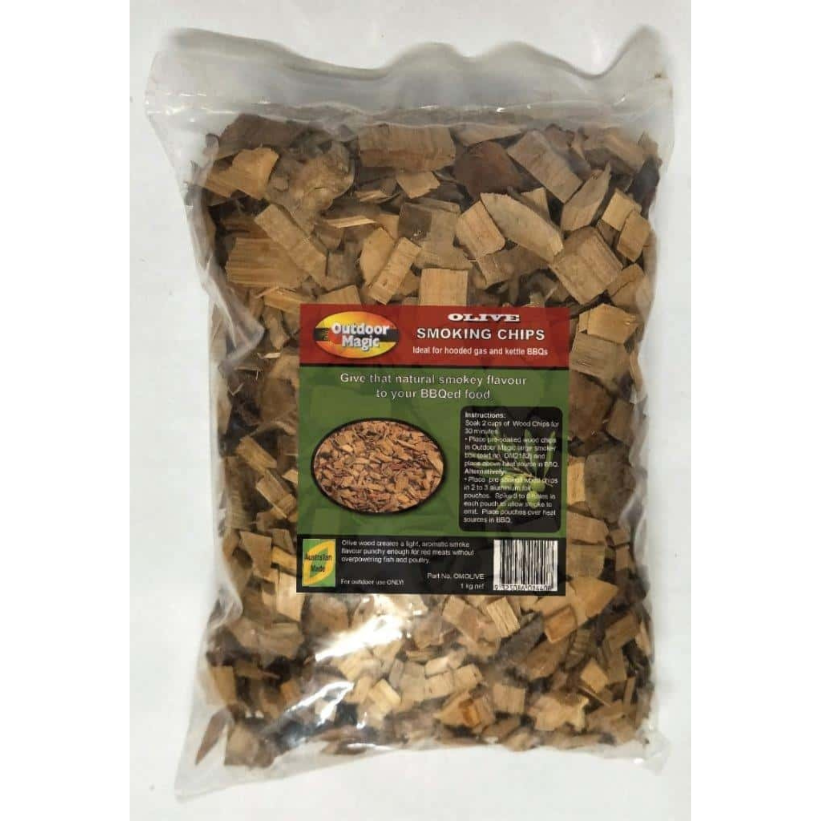 Outdoor Magic Olive Smoking Wood Chips 1kg - OMOLIVE