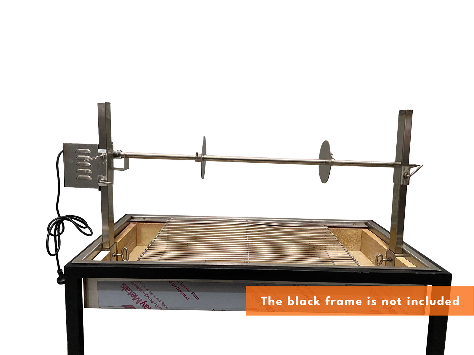 Dizzy Lamb 1000mm Alfresco Built In Charcoal BBQ with Spit Rotisserie (The black frame is not included) - SP-123